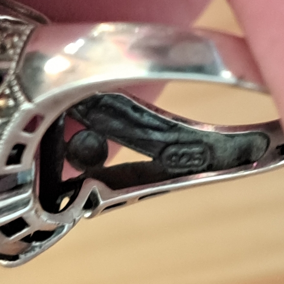 Faceted Genuine Amethyst with Marcasite Stones - Picture 7 of 7